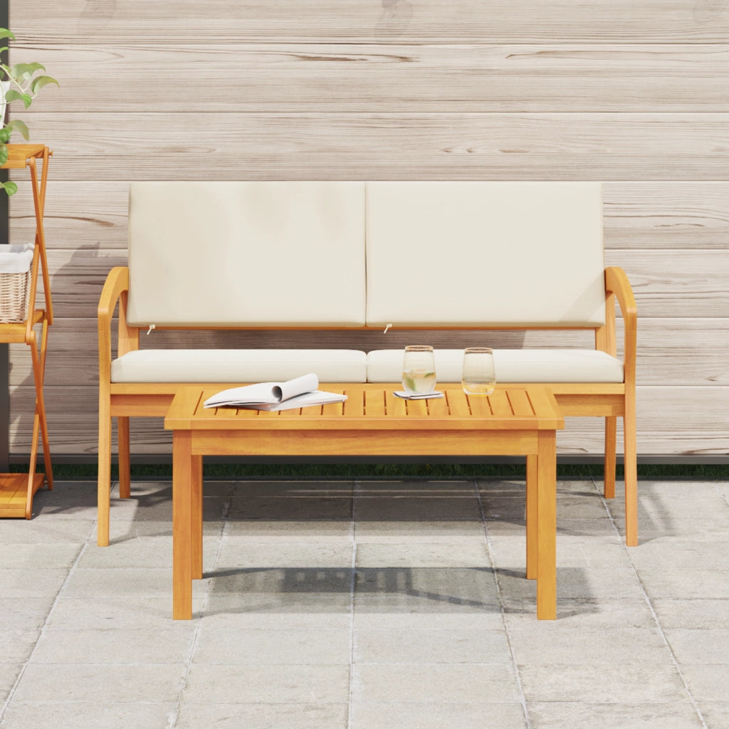 Tavolino  75x40x38 cm in legno massello di acacia