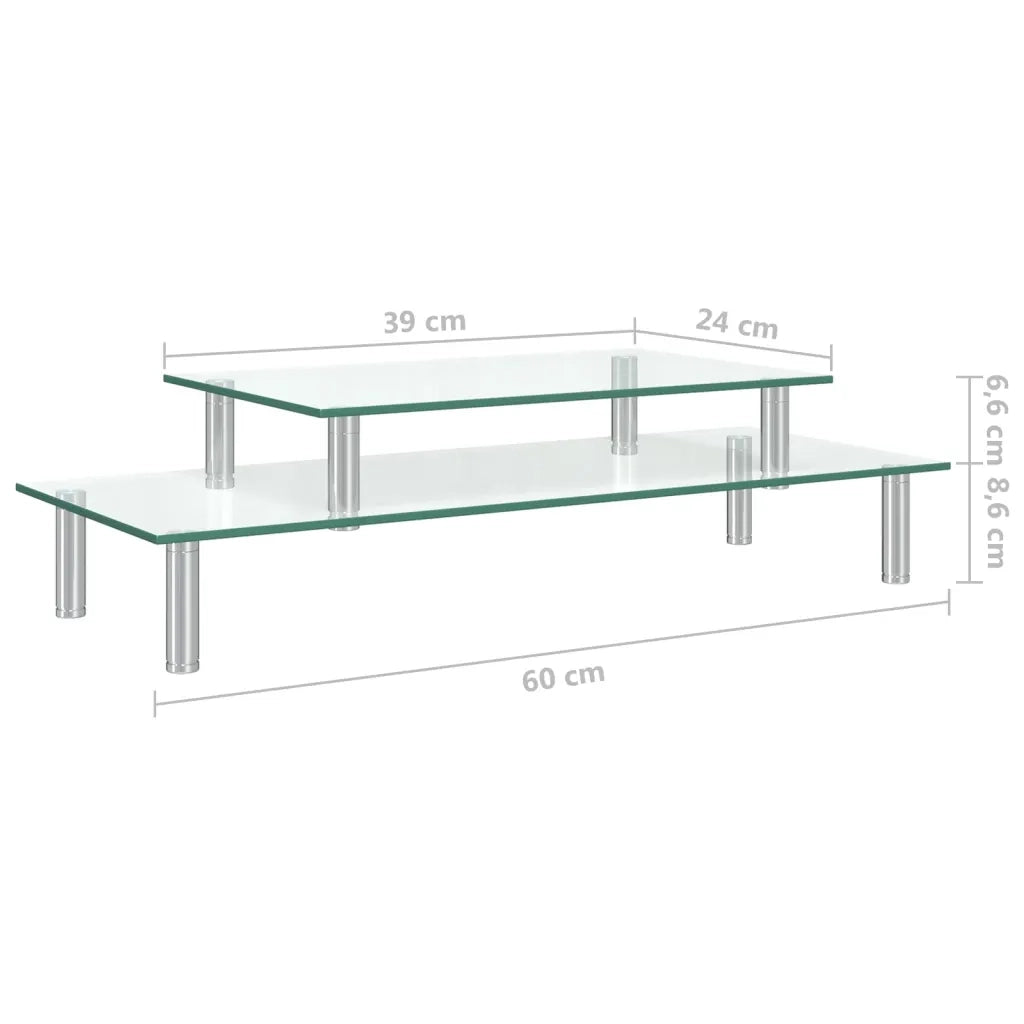 Base per Monitor a 2 Livelli in Vetro Trasparente CFW6774989
