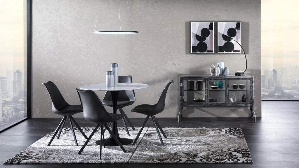 Lampada da tavolo in alluminio verniciato nera cm H.58 x L.15 x P.28