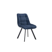 Set di 2 sedie VELMA - Tessuto blu oceano - Piedi in metallo - Design moderno - Eleganza rinfrescante