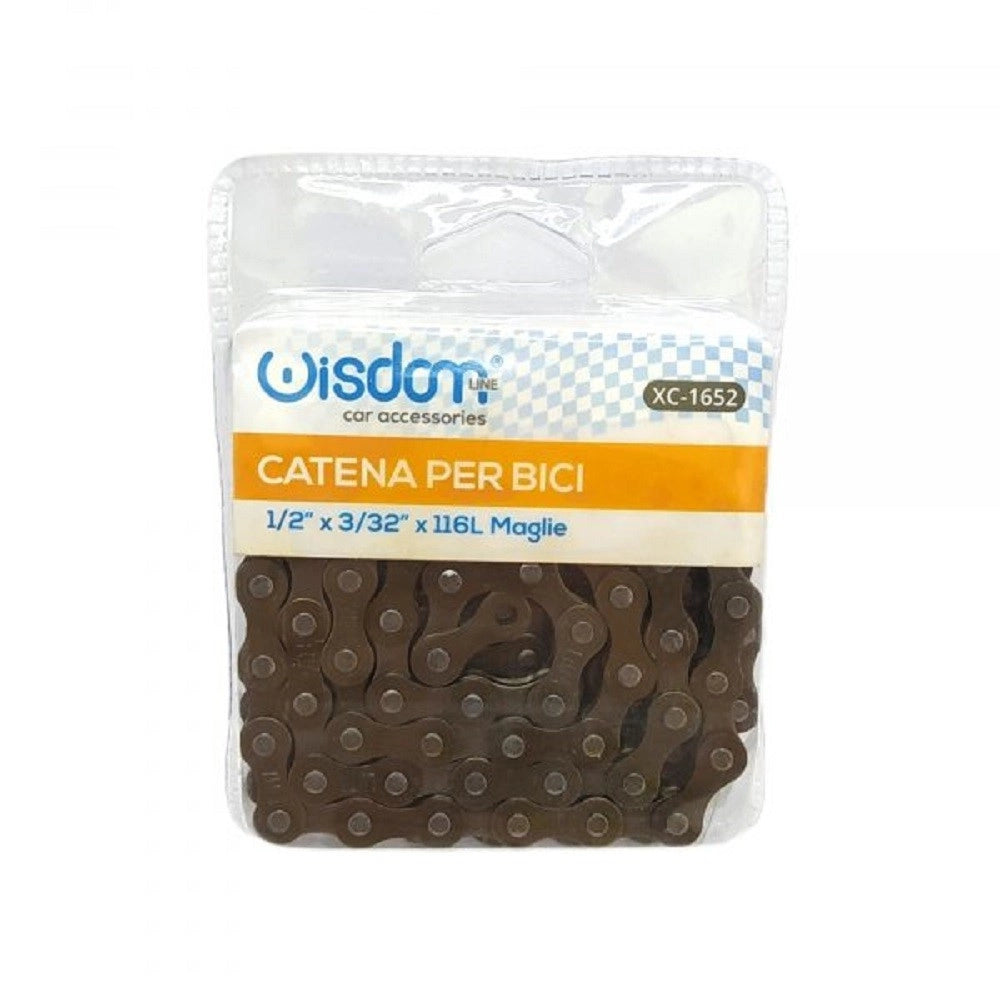 Trade Shop - Catena Ricambio Per Bicicletta 1/2″ X 3/32″ X 116l Maglie Accessori Bici Xc-1652 -