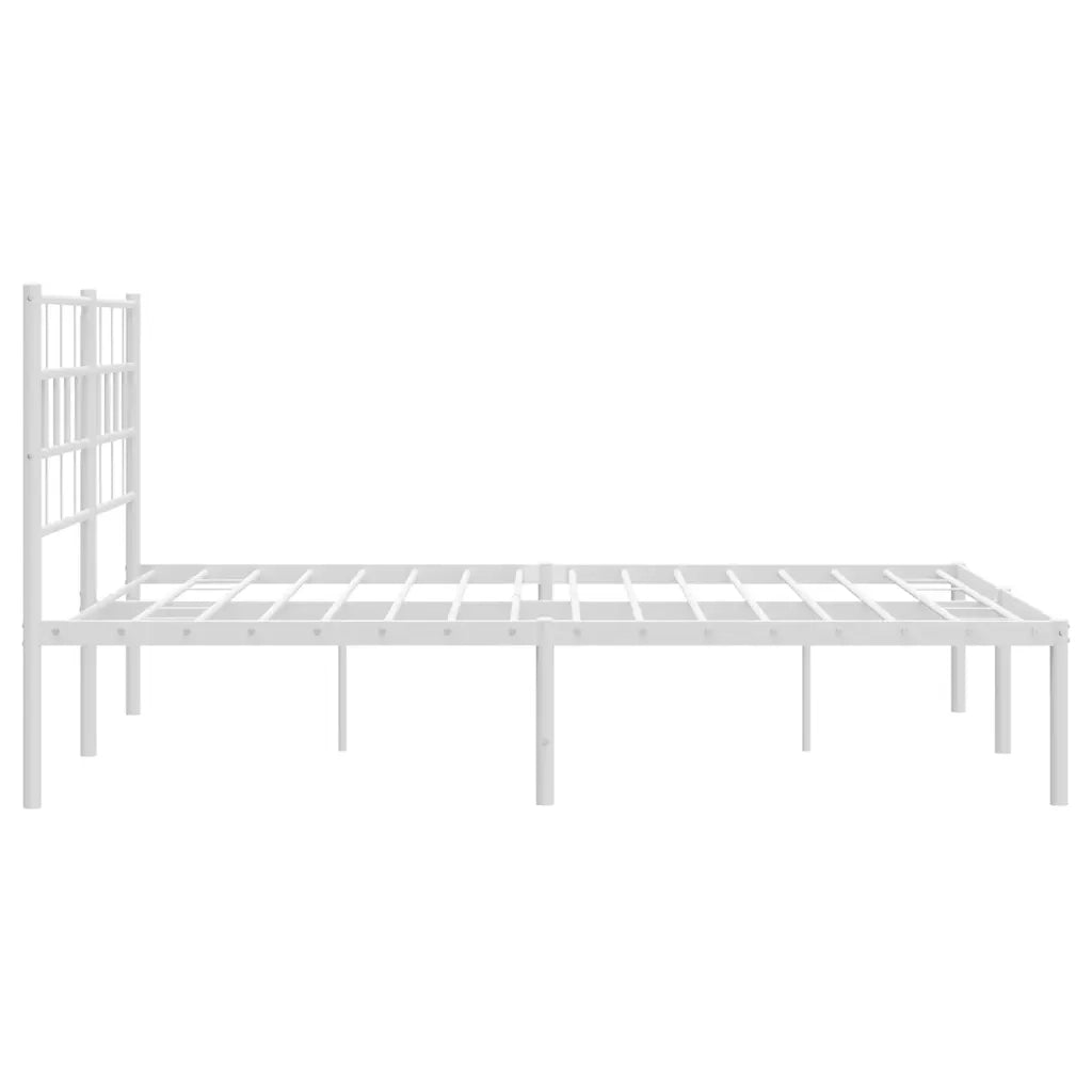 Giroletto con Testiera Metallo Bianco 140x200 cm 355709