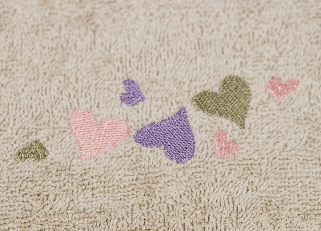 Set Asciugamano Copiola Salvietta Bagno Spugna 100% Cotone Mary Cuori - Copiola - Tortora