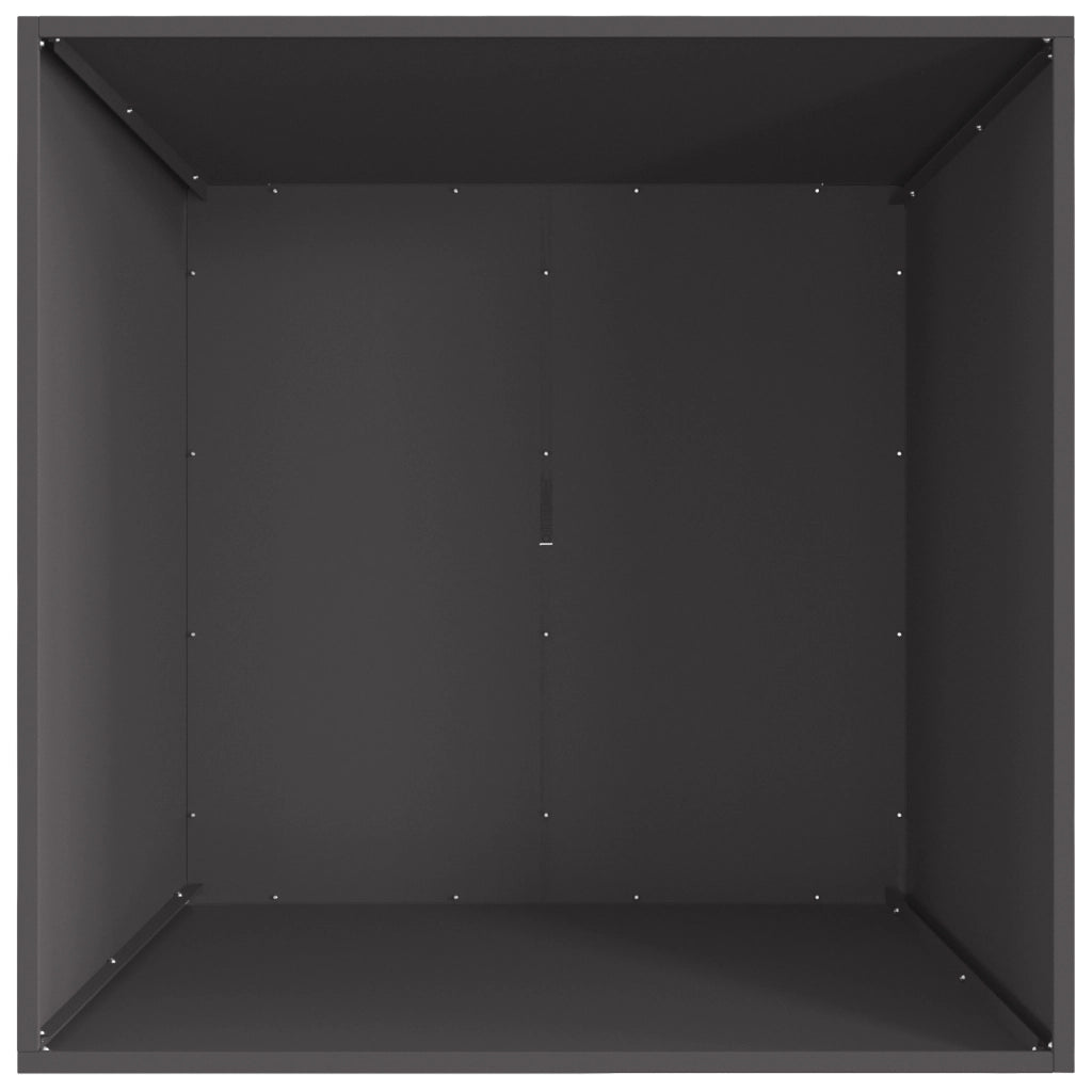 Focolare Quadrato Nero 80x80x40 cm Acciaio