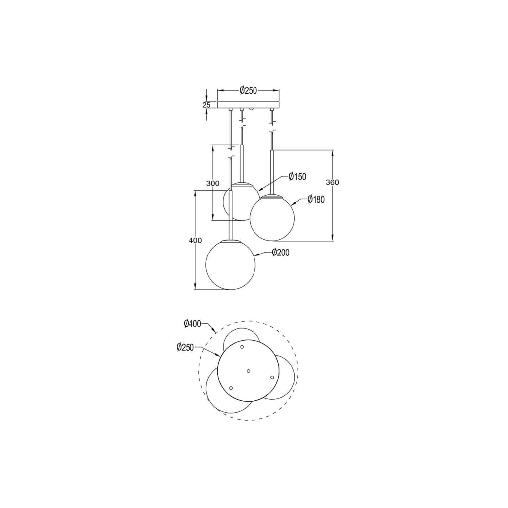 Maytoni Sospensione moderna Basic form 3 luci E14 oro metallo vetro