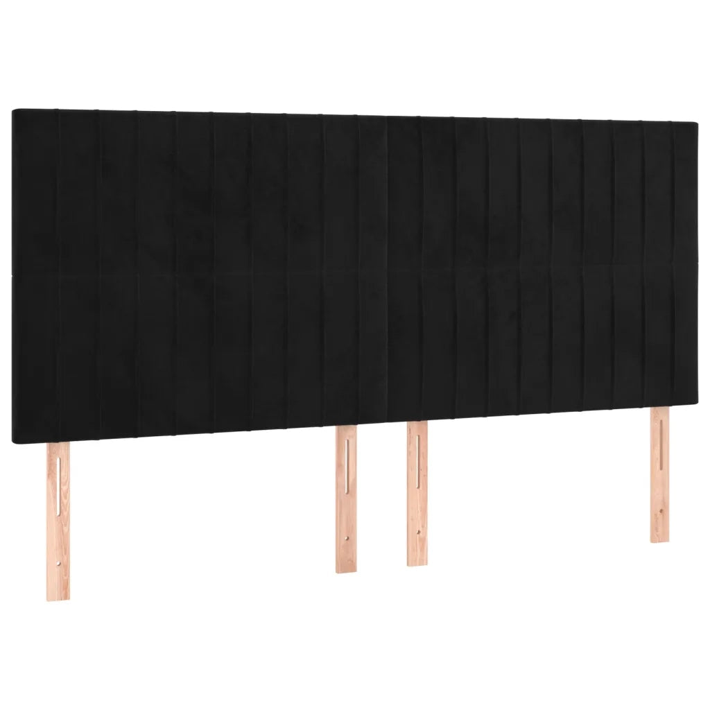 Testiera Nera 180x5x118/128 cm Velluto 3116632