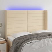 Testiera a LED-Testata con LED Crema 147x16x118/128 cm in Tessuto 881935
