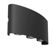 Lampada Da Parete Moderna Da Esterno Metallo Nero Luce Led 6W Ip54
