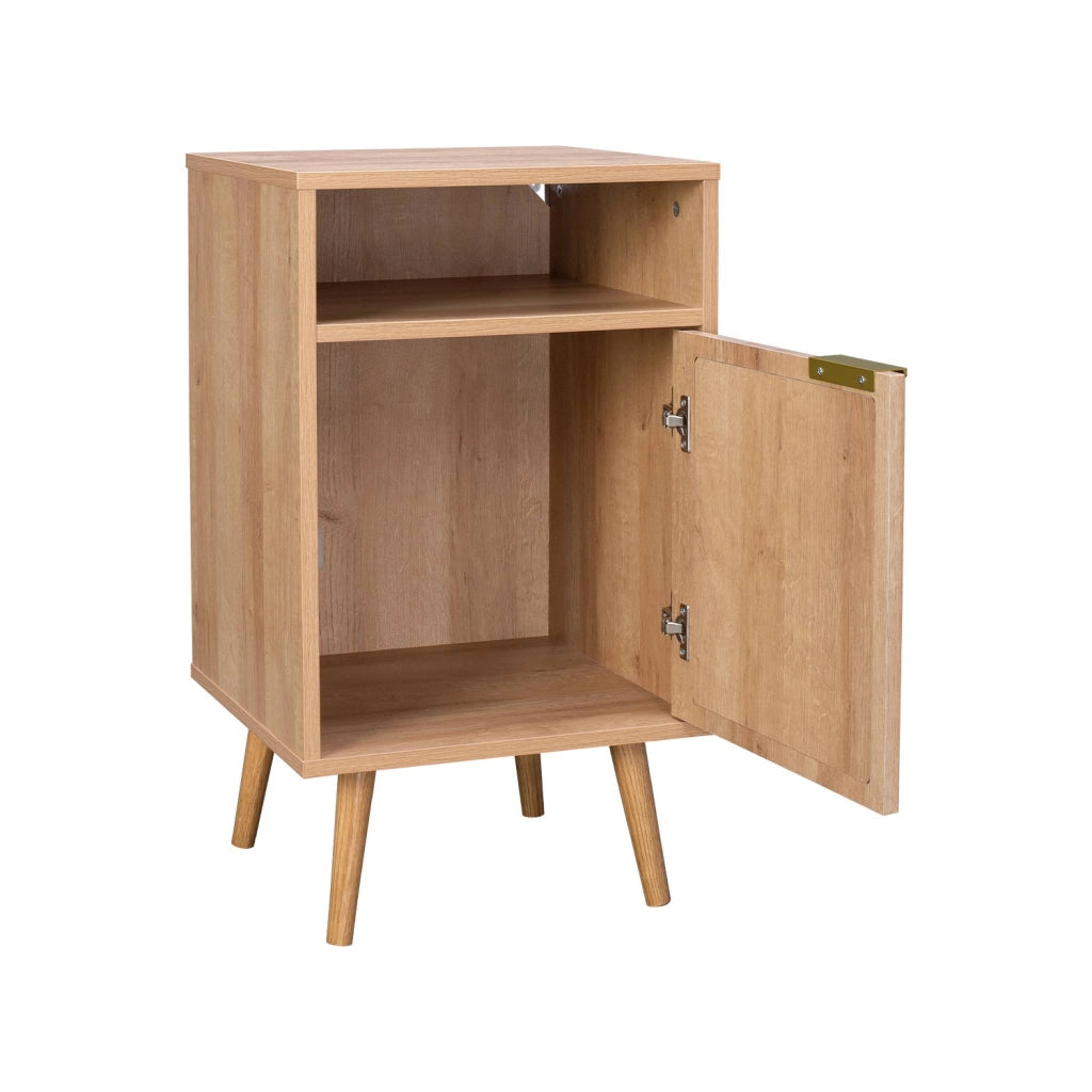 Set 2 comodini, decoro in legno, canalina arrotondata, marrone