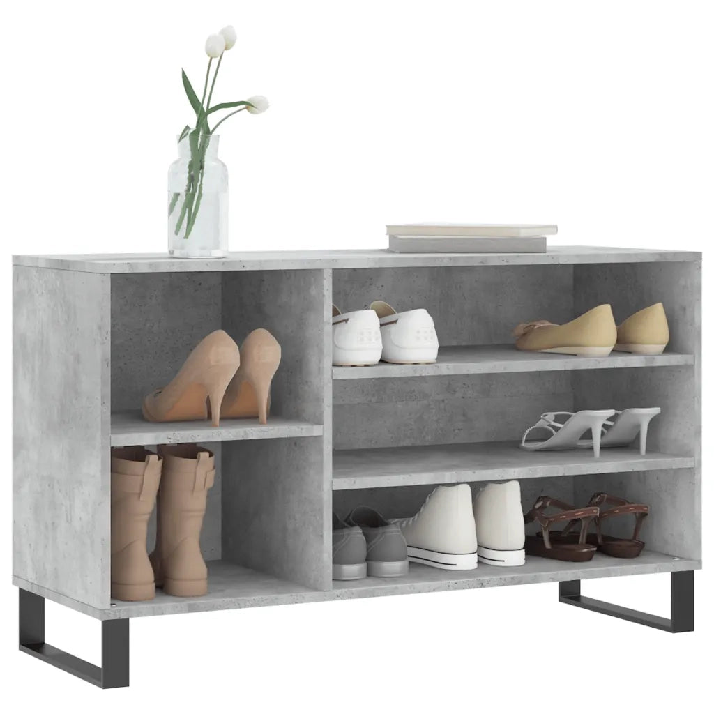 Scarpiera | Mobile per scarpe Grigio Cemento 102x36x60 cm in Legno Multistrato