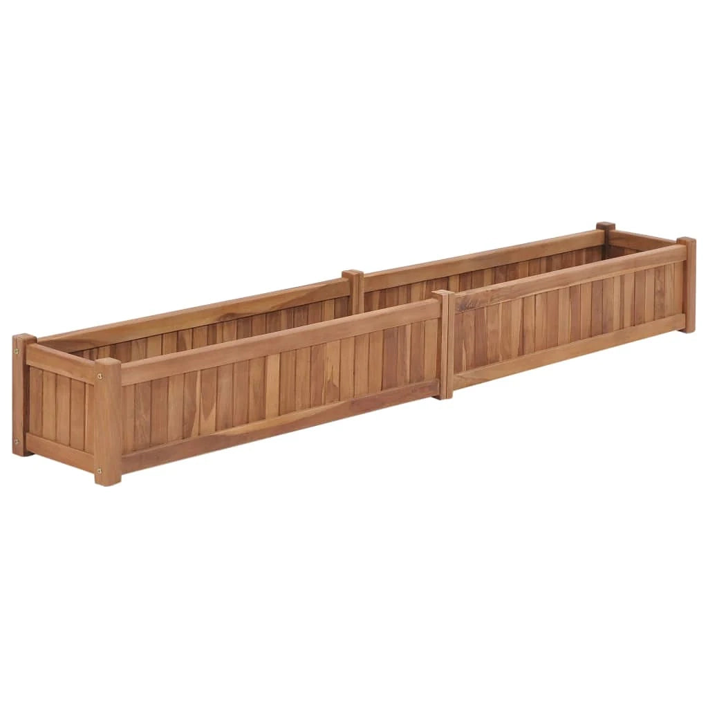 Fioriera rialzata per piante fiori terrazza giardino 200 x 30 x 25 cm legno massello di teak marrone 02_0039222