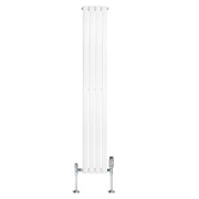 Radiatore Verticale Ovale 1600x240mm Bianco con Valvole TRV