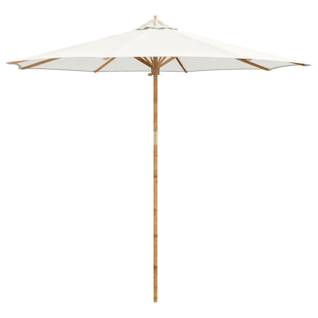 Ombrello da giardino-Ombrellone da spiaggia Bianco Crema ? 270 x 260 cm Bamb¨´