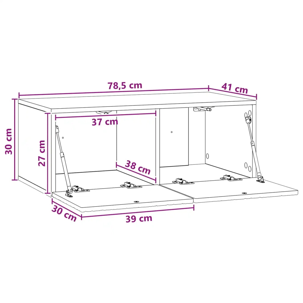 Mobile Porta TV da Muro 78,5 x 41 x 30 cm Nero 898856