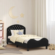 Struttura letto bambini con testata Nero 80 x 160 cm Velluto