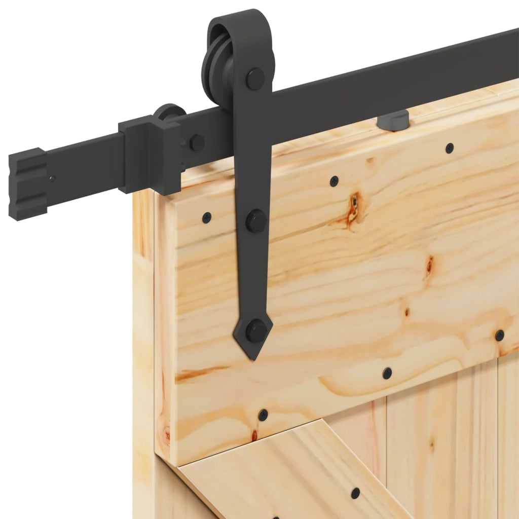 Porta scorrevole NARVIK Naturale e Nero 80 x 210 cm (213,5 cm)
