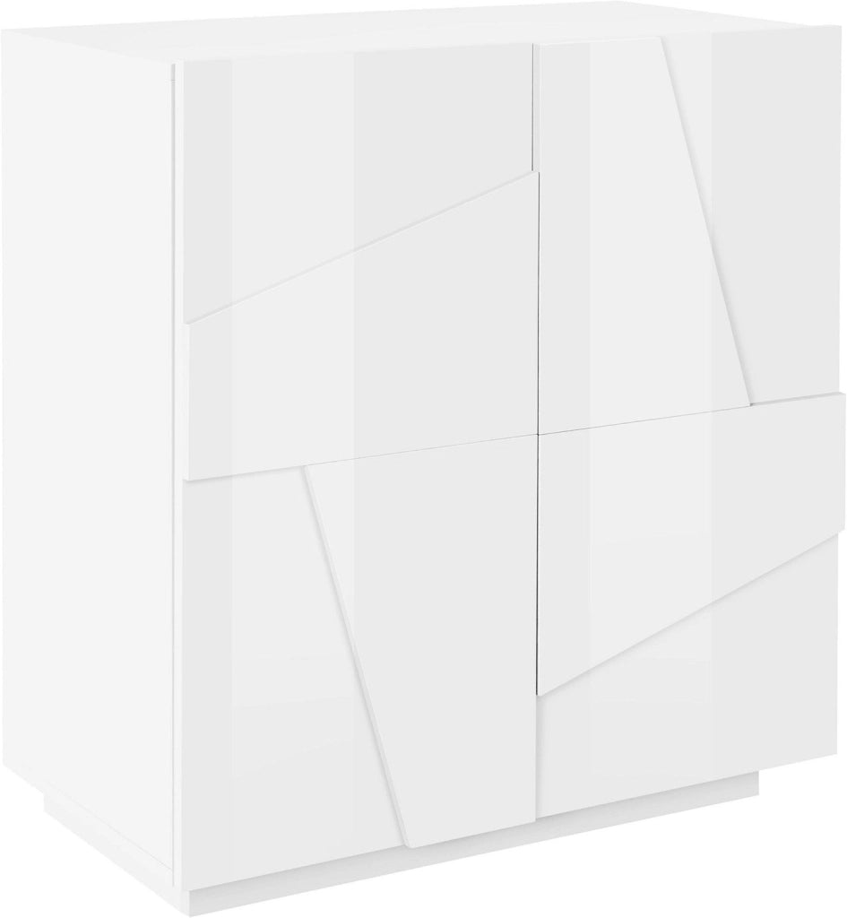 Credenza 2 Ante Battenti 81,2x44,2x86 cm Ping Bianco Lucido