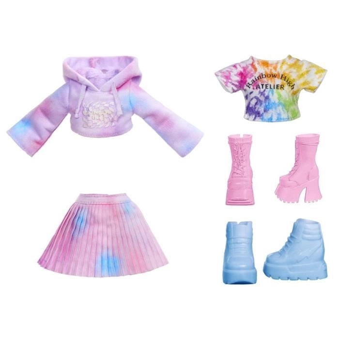 Rainbow High - Acquerello - 1 bambola fashion da 27 cm (Viola) - 2 abiti e accessori da personalizzare - Colora i tuoi capelli