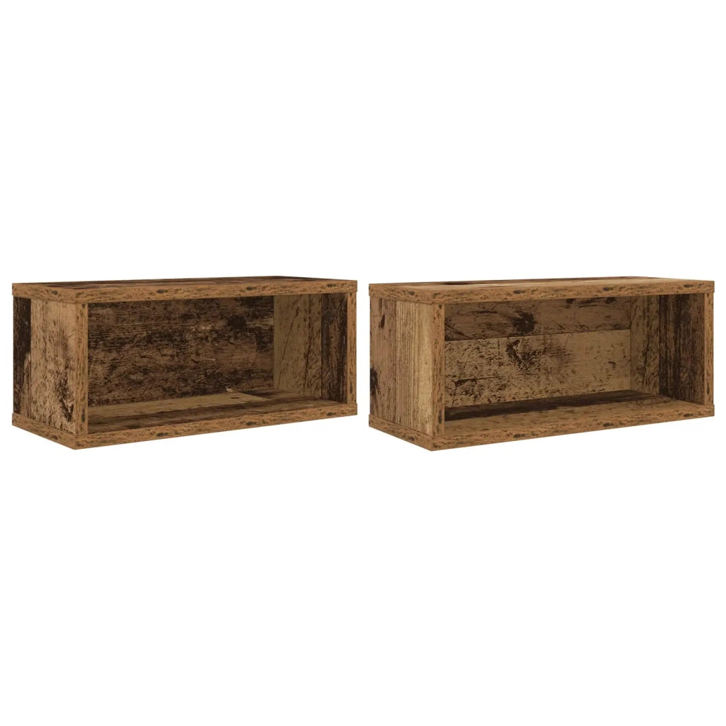 Rack per Stoccaggio CD 2 pz Legno antico 40 x 17 x 17 cm 8012725