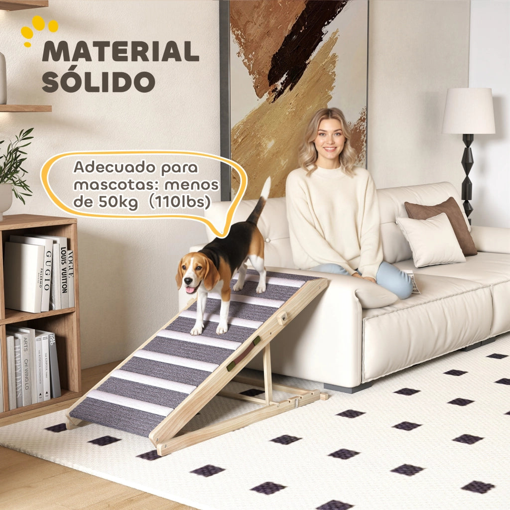 Rampa per Cani Pieghevole in Legno ¨C zephmum ¨C 35-50 cm