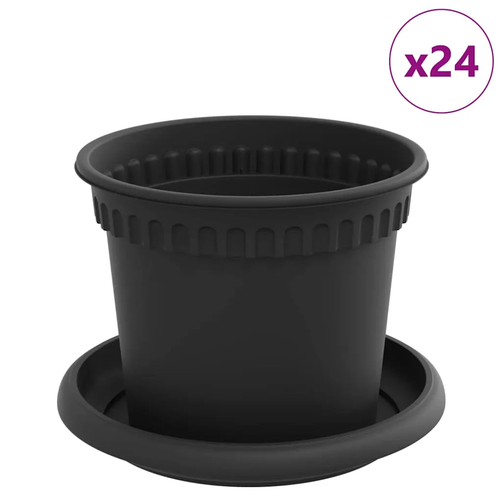 Vasi per Piante 24 pcs Nero Ø 12,5 x 10 cm Plastica 3403266