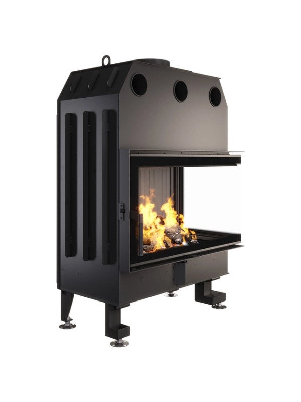Caminetto ad angolo Inserto Apertura destra Nero Energy 85x50x47 (17 kW) ECO