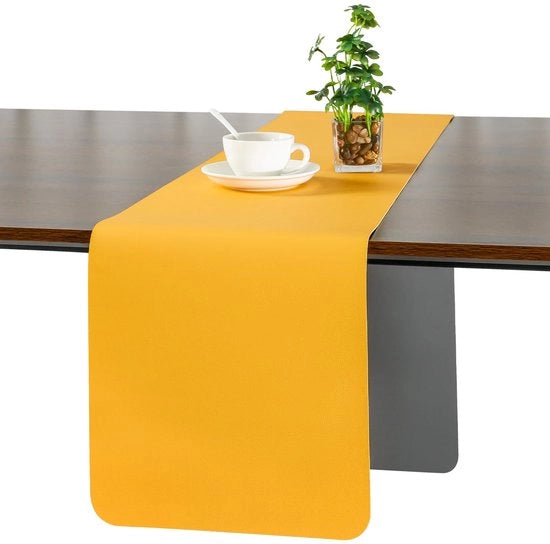 Tavolo Esterno in Pelle, Impermeabile, Antiscivolo, Decorativo, 30 x 240 cm (Grisbeige)