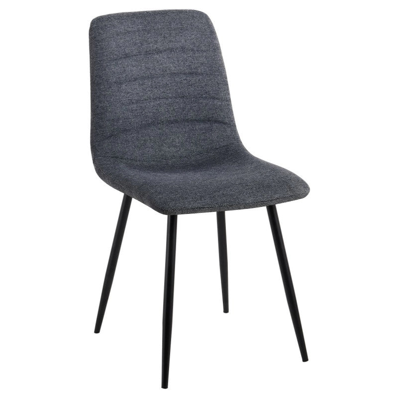 Set di 4 Sedie Livia In Tessuto Grigio Scuro Gambe Nere Dimensione : 45x52 5x88 Cm