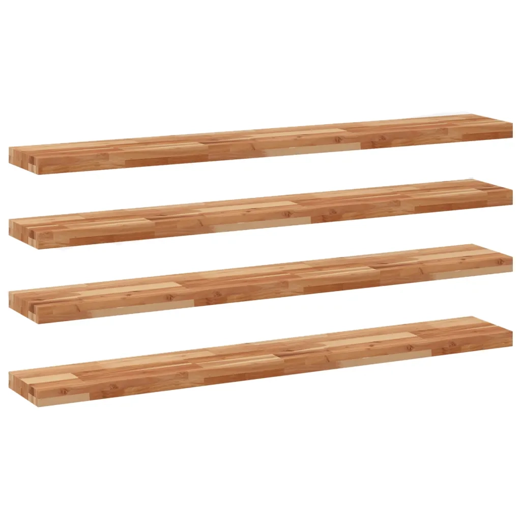 vidaXL Mensole da Parete 4 pz 140x20x4 cm Legno Acacia Rifinito a Olio