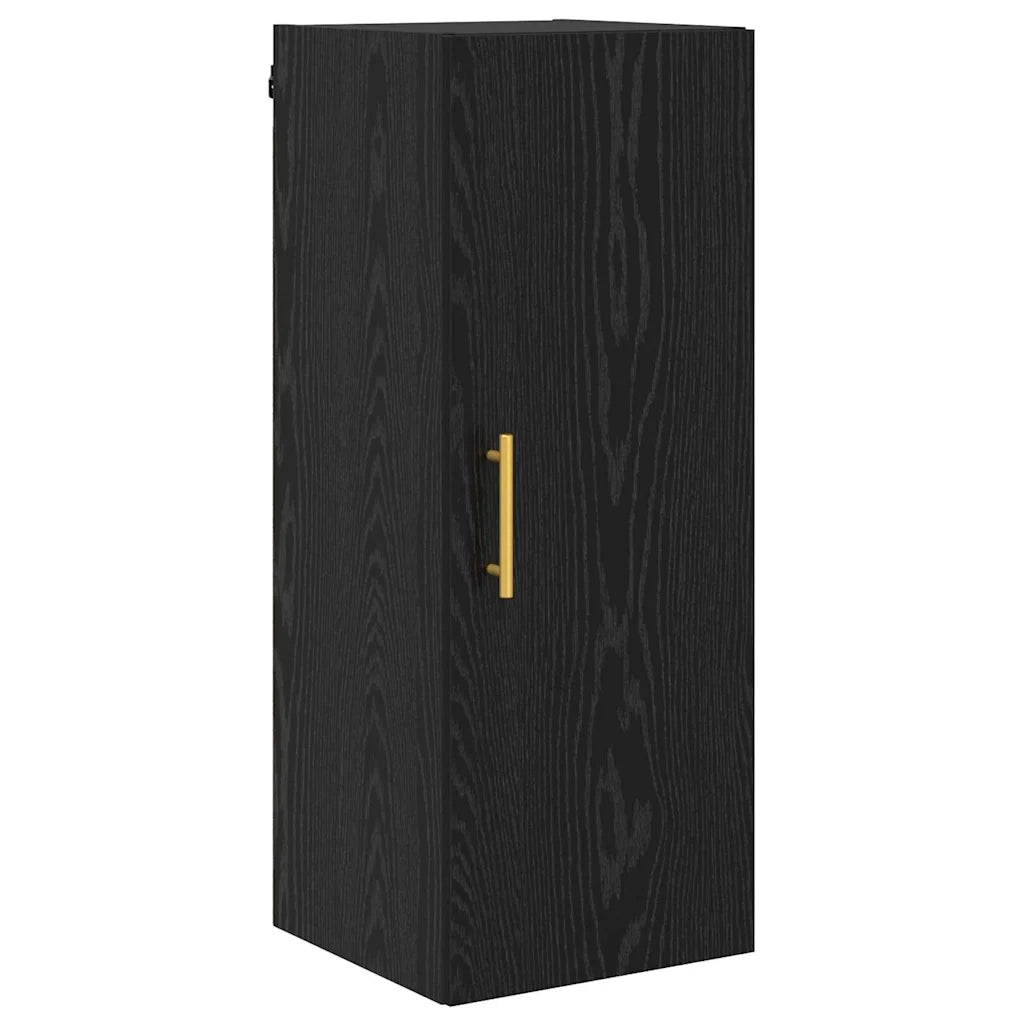 Credenza 2 pz-Set di 2 Buffet-Armadio da cucina Rovere Nero Legno multistrato 369771