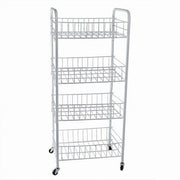 Trade Shop - Carrello In Metallo Da Bagno Portaoggetti 4 Ripiani Porta Oggetti Con Ruote 52532 -