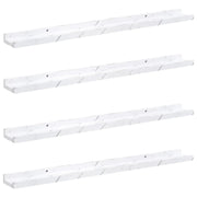 4 pz Scaffale da parete | Ripiano a parete | Mensola a parete Marmo Bianco 80 x 9 x 3 cm