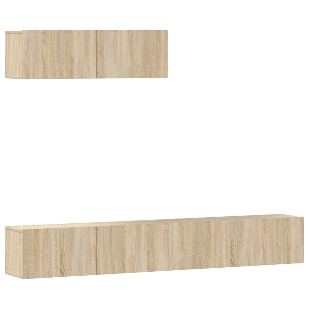 Set di Mobili Porta TV 3 pz Rovere Sonoma in Legno Multistrato 3114480