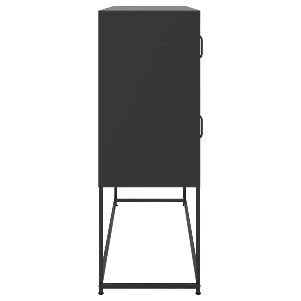 Buffet credenza cassettiera armadio mobile contenitore organizer per cucina soggiorno salotto 100,5 x 39 x 107 cm acciaio nero 02_0035779