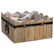 Cesto quadrato in legno blu 24x24x11/12,5h cm