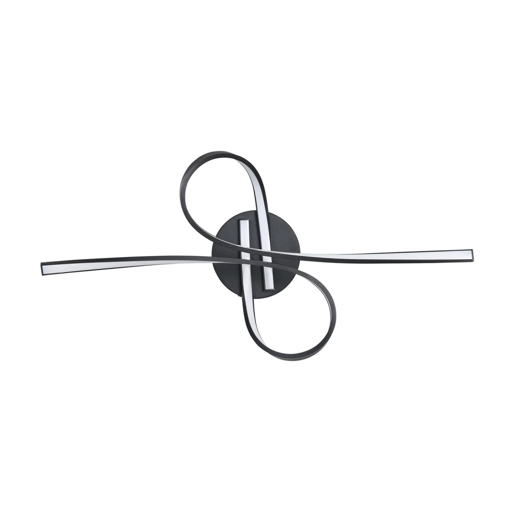 Plafoniera Minimal Selvina 1 Acciaio Nero Luce Led Integrato 19W