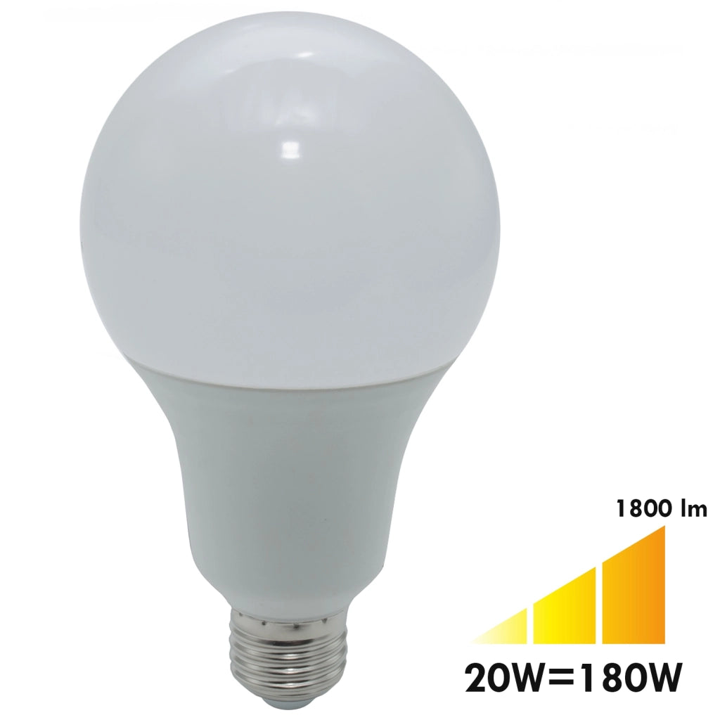 Lampada LED 20W resa 180W lampadina attacco E27 A95 1800 lumen 230V LUCE 4000K