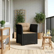 Poltrona a 1 Posto con Cuscini Aspetto Rattan PP Antracite 8011870