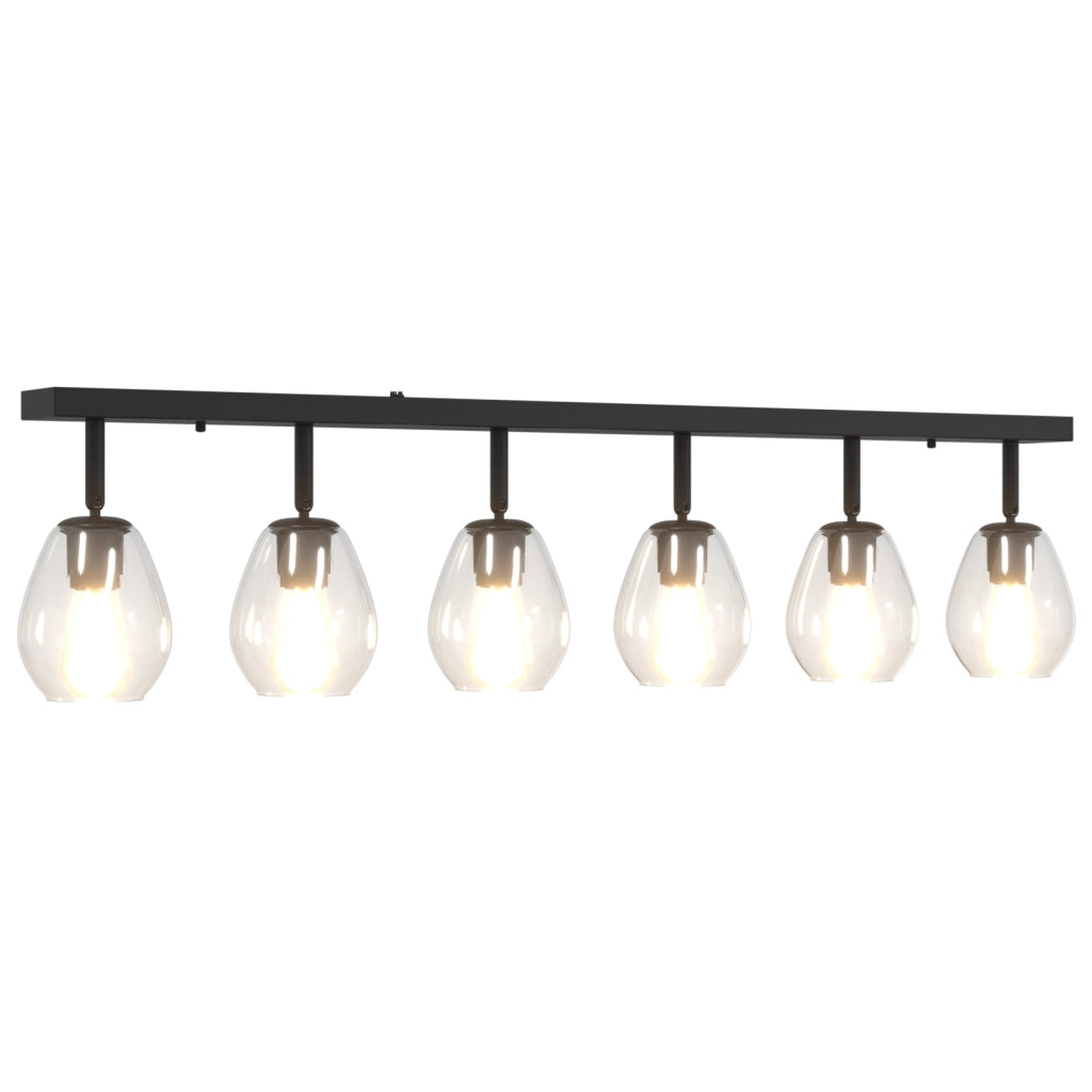 Lampade a soffitto con paralume in vetro regolabile in antracite E27
