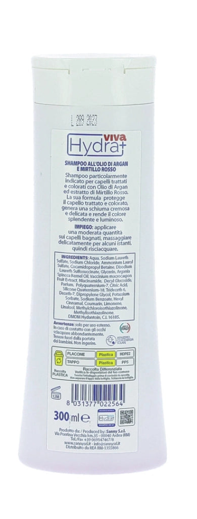 HYDRA VIVA+ SHAMPOO IN FORMATO DA 300 ML ARGAN E MIRTILLO ROSSO