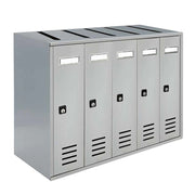 ALUBOX CUBO Cassette Postali Condominiali 5 Posti 38,5X53X25 Cm In Lamiera Zincata Cassetta Postale Condominiale Verticale Da Esterno E Interno Protetto COLORE: ARGENTO RAL 9006