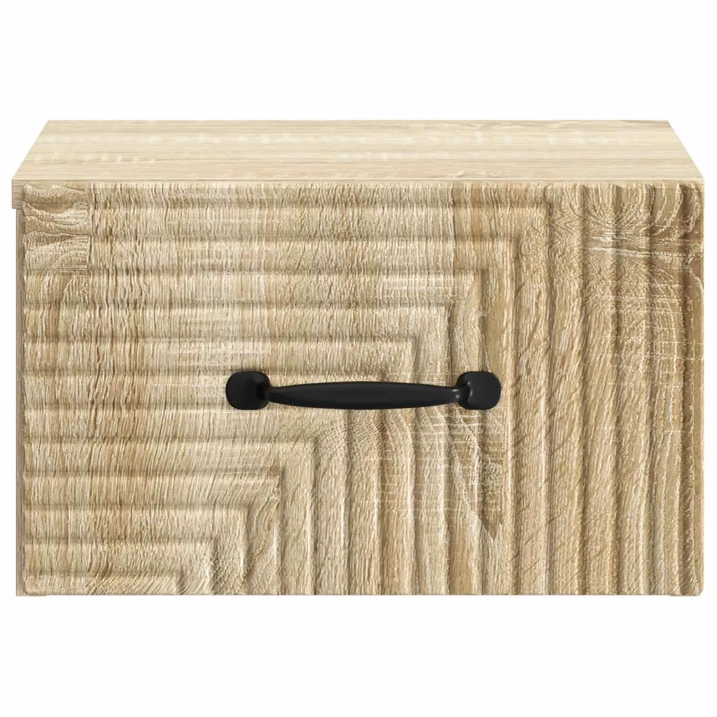 Set di 2 Comodini | Armadio da Notte | Mobiletto da notte a muro Rovere Sonoma 34,5 x 33 x 20 cm