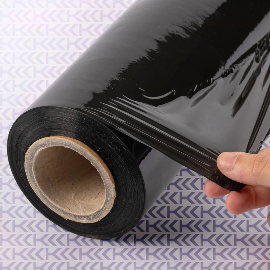 Pellicola estensibile KADAX XL nera, rotolo resistente e opaco da 2,5 kg.