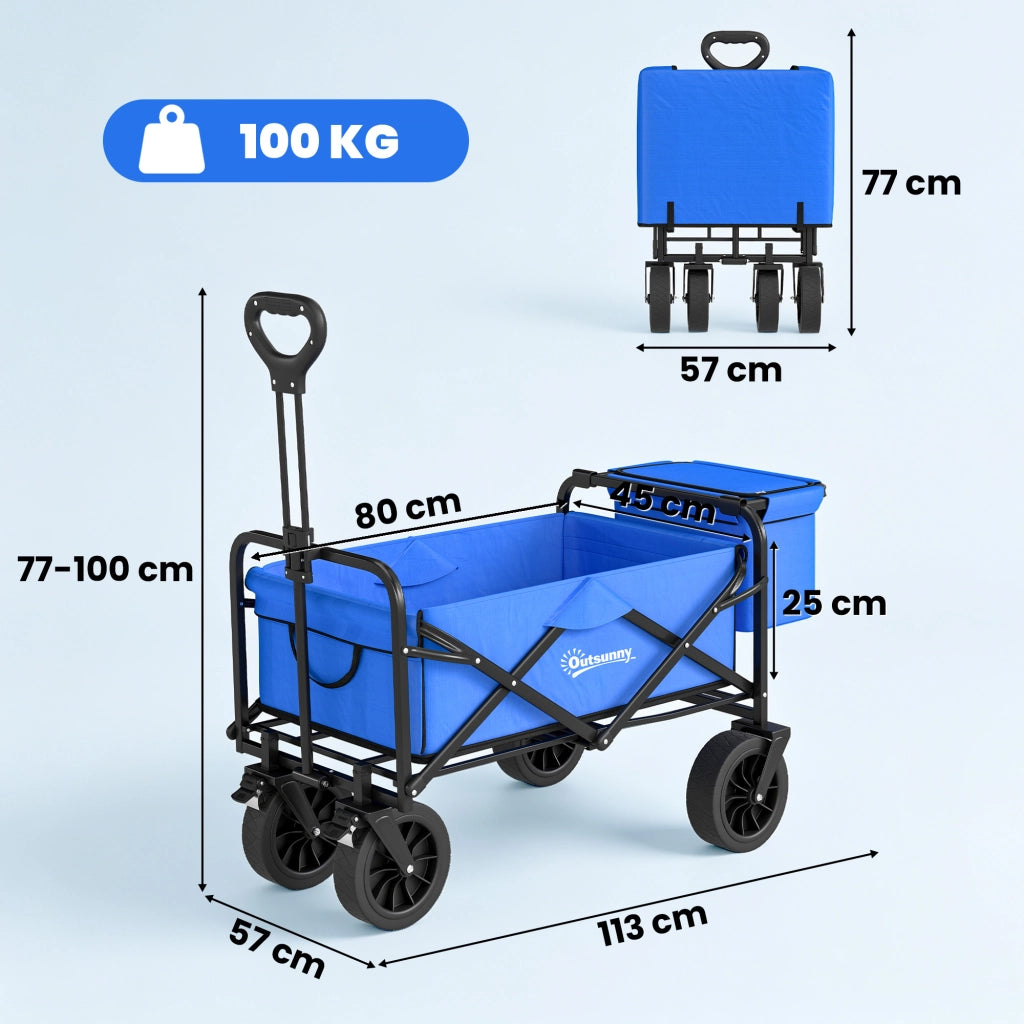 Carrello Pieghevole ¨C zephmum ¨C Blu, Polipropilene, 60x40x80 cm