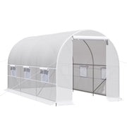 EasyComfort Serra da Giardino a Tunnel 4x2x2m con Struttura in Acciaio e Telo in Polietilene Bianco