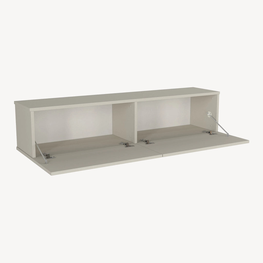 Mobile TV da Parete Nolven con 2 Ante a Ribalta 135 x 32 x 30 cm - Greige [en.casa]