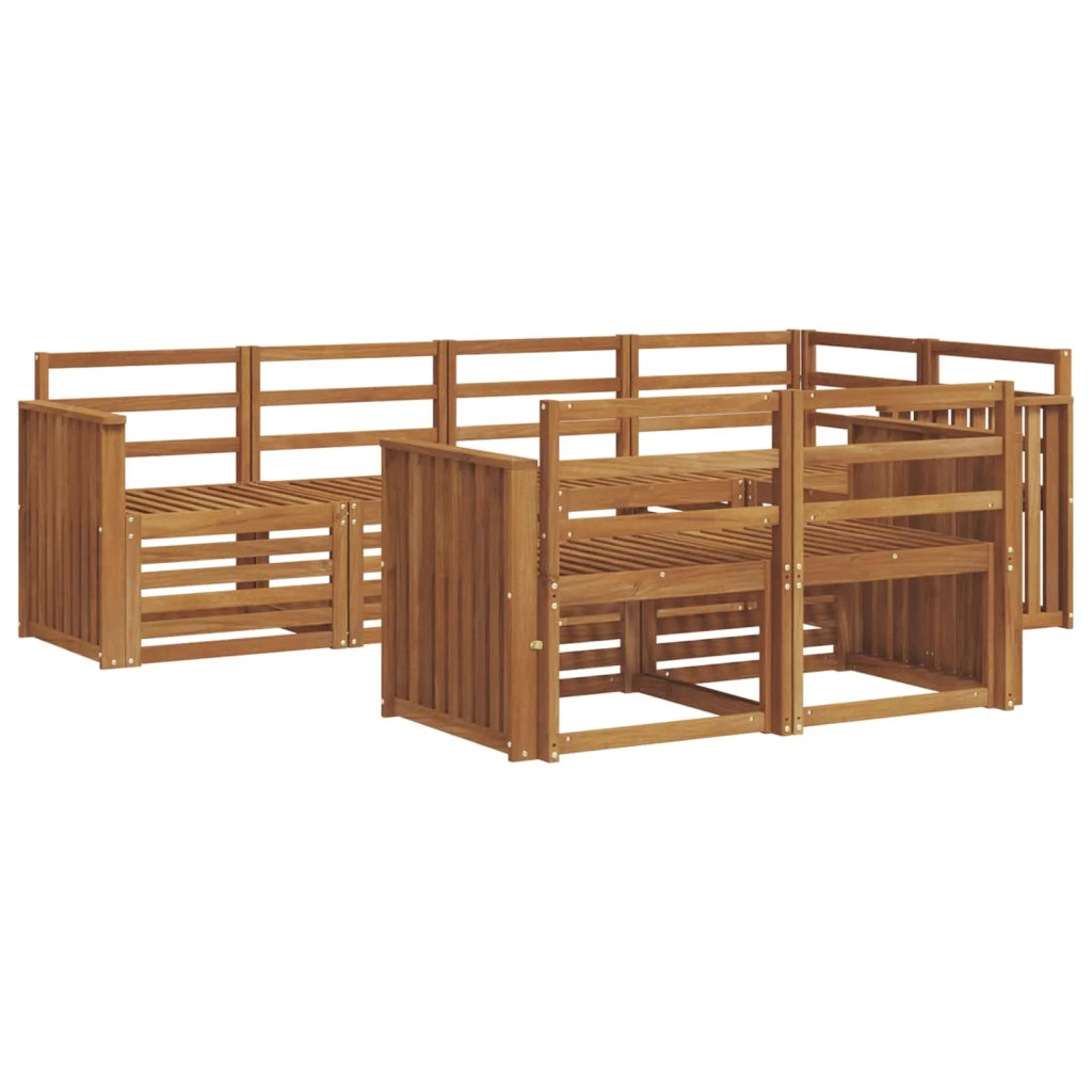 Set divani 7 pcs Naturale Legno di Acacia Massello 3374964