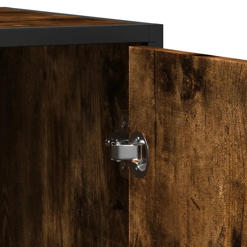 Credenza Rovere Fumo 92x35x76 cm in Legno Multistrato 849016