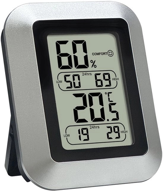 Termometro e Idrometro Digitale - Monitoraggio Temperatura e Umidità Interna, Detector di Clima con Magnete e Appoggio su Scrivania