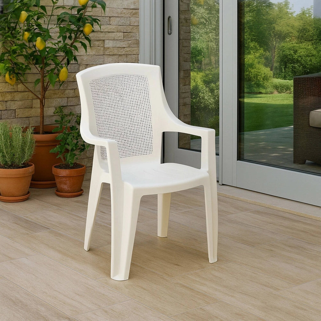 Masainass, Sedia da Esterno una Sedia Made in Italy, Bianco